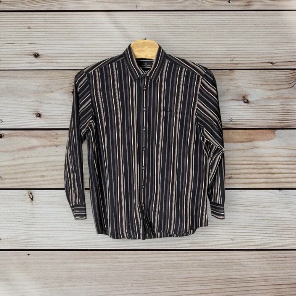 Men’s Bugatchi Uomo Size XXL Multicolor Flip Cuff Button Up Long Sleeve Shirt